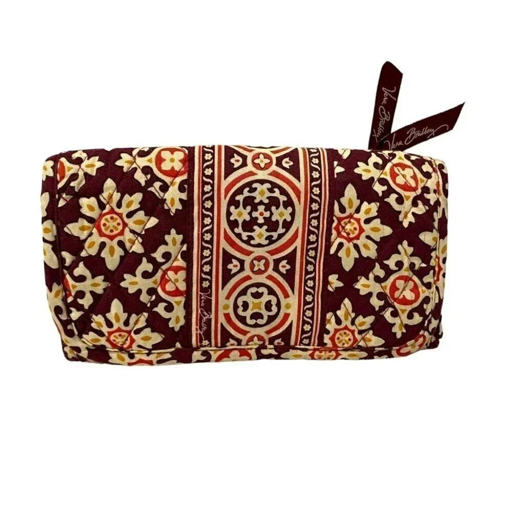 Vera Bradley Wallet Os Burgundy Baroque Quilted Cotton Tri-Fold Organizer Pouch